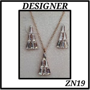 Designer Pendant with Chain and Earring(ZN19)